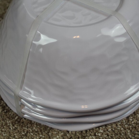 Soho Loft Melamine Bowl Set of 4 Blue White Coral Pink Flower Floral Cereal NWT - Picture 7 of 7